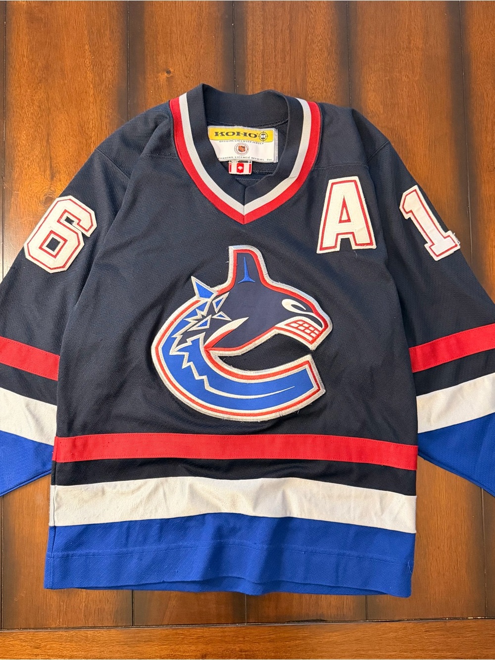 Vintage Vancouver Canucks Hockey Jersey Trevor Linden- Navy Blue/White/Red